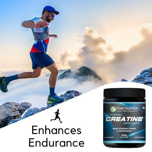 Image of Pure Nutrition Micronised Creatine Monohydrate Powder (400g), Pre /Post Workout Supplement, Instant Energy for Athletic Performance, Fast Recovery, Increased Muscle Mass, Unflavoured, 33 Servings