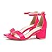 Women's Block Heels 2.5 Inch Strappy Heels Dressy Sandals Ankle Strap Lady Low Heels Chunky Heeled Sandals 301 Fuchsia Hot pink Size 9 women