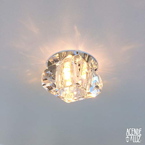 Spot De Cristal Embutir Redondo Quarto Banheiro Gesso Ali05