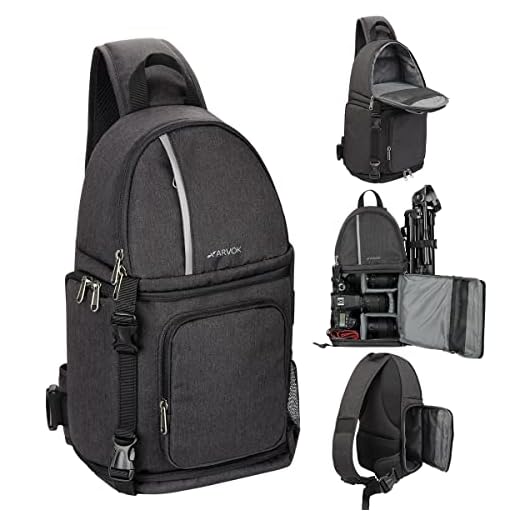 Arvok Bolso de hombro para cámara, mochila impermeable para cámara con funda para lluvia y sujección para trípode, bolso para cámara profesional para Canon Nikon Sony Fujifilm DSLR, SLR y objetivos