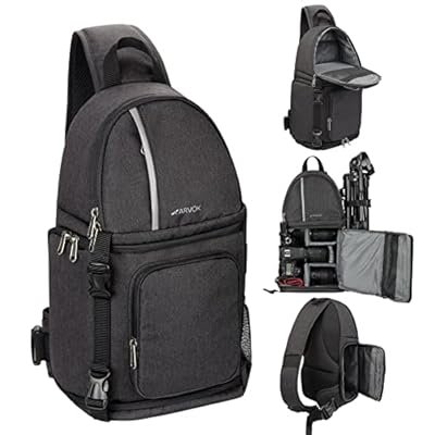 Arvok Bolso de hombro para cámara, mochila impermeable para cámara con funda para lluvia y sujección para trípode, bolso para cámara profesional para Canon Nikon Sony Fujifilm DSLR, SLR y objetivos | Ya disponible en tu tienda friki favorita! En mundofriki.es!