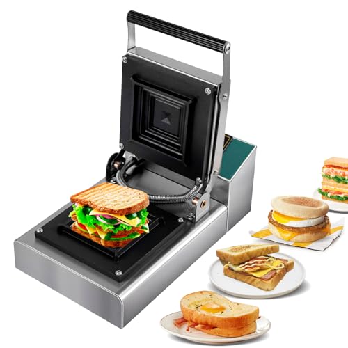Grilled Sandwich Maker | Toaster Grill with Indicator Lights - Non-Stick 1000W Hot Sandwich Maker Press for Grilled Cheese Snacks