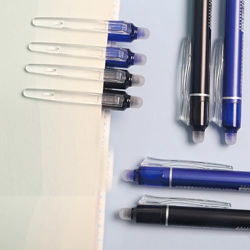 Bolígrafos de gel borrables 0.5mm 6 piezas negro y azul miniatura 4