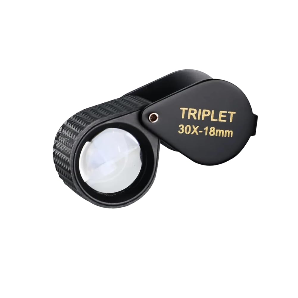 UDSKNV[KSL Hastings Triplet 18mm Optic Glass 30X Magnifying Glass for Jewelry Loupe for Jewelry Magnifier Reading
