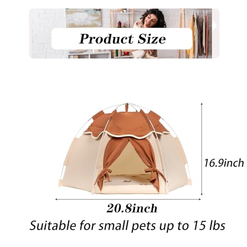 Gigreinc Cat Tent for Indoor, Indoor Dog House,Kitten Tent Suitable for Samll Dogs,Pet Cute Cave Nest Dog Houses(Beige, Medium) by Gigreinc - Image 4