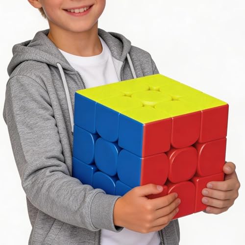 Vdealen 18CM Giant Magic Cube, Big 3x3x3 Speed Cube for Educational Cube Teaching, Brain Teasers Cubing Classroom Speed Toy, Desk Decor Birthday Party Gift for Kids Teens Adults