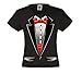 Fresh Tees Brand- Kids Tuxedo With Bow Tie T-shirt Funny Shirts (Small (6-8), Black)