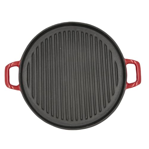 Bidasoa Fierro Asador Redondo Hierro Esmaltado 32cm Rojo