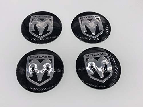 LANPARD Lanard 56 mm Radnabenkappen-Aufkleber, Schwarze Felgen, Aufkleber für Dodge RAM, 4 Stück