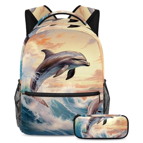 Sac à dos baleine côtière amusante parfait pour les cours au collège et les voyages de week-end
