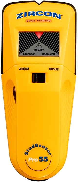Zircon® StudSensor™ Pro55 Stud Finder with Deep Scan & Live Wire Detection | Locates wood and metal stud edges up to 1 1/2 in. deep with one-touch calibration and visual target guidance