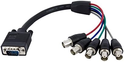 StarTech.com VGABNCMF1 1 ft (0.3 m) VGA to BNC Cable, HD15 VGA to 5 BNC, Male/Female, BNC Cable