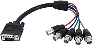 StarTech.com VGABNCMF1 1 ft (0.3 m) VGA to BNC Cable, HD15 VGA to 5 BNC, Male/Female, BNC Cable