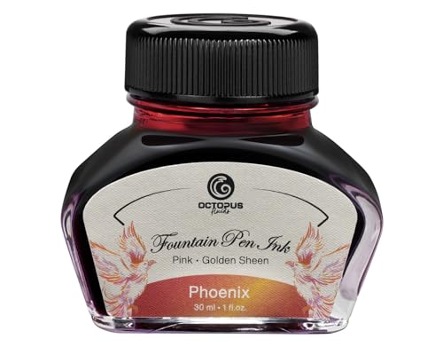 Octopus Fluids Phoenix Sheen Ink Fountain Pen Ink Glass Orange 30ml, SH-OR-025-030