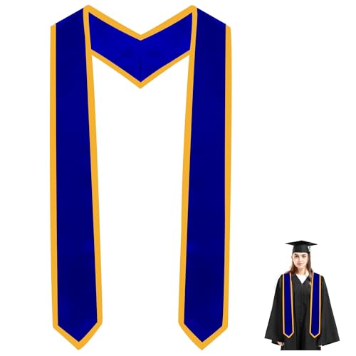Hisxierng Graduation Stole Class of 2026 72''graduation Decorations Class of 2026 Blue and Gold Stoles for Grad 2026 Grad Sash Custom Graduate Stole Adult Plain Stole Graduate Gifts For Son Daughter