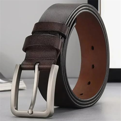 Men Genuine Leather Belts Alloy Pin Buckle Adult Jeans Business Casual Male Waist3
