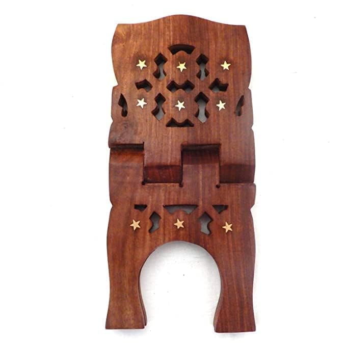 Shri Shri Handicraft Book Holder Stand, Portable Handsfree Reading, Book Holding Holy Book Stand-image-4