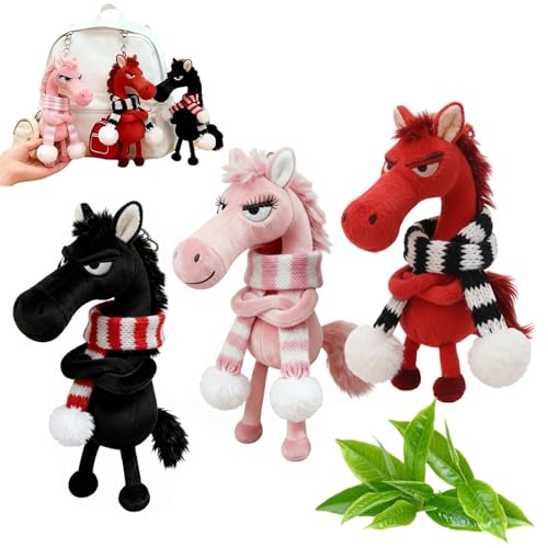 New Year Good Luck Gift 2026, Year of The Horse Lucky Mascot, Lucky Horse Guardians, Small Charm Symbolizing Strength, Courage, Balance, and Moving Forward, Cute Design Emotional Support (3PCS)