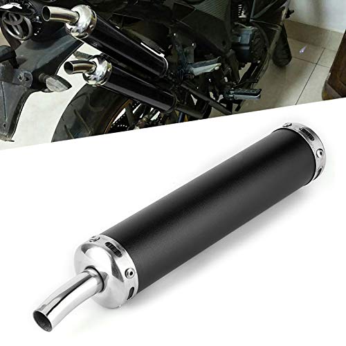Silencieux D'échappement En Acier Inoxydable 20mm/0.8in Pièces Modifiées Pour Moto 2 Temps (Noir