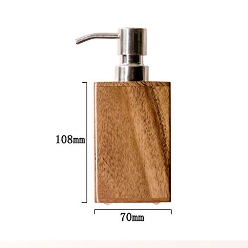 Wgydream Soap Dispensers, Standing Wooden Liquid Soap Dispenser Pump, Walnut Manual Push Press Soap Bottle For Bathroom Kitchen, 200 Ml #TOP4