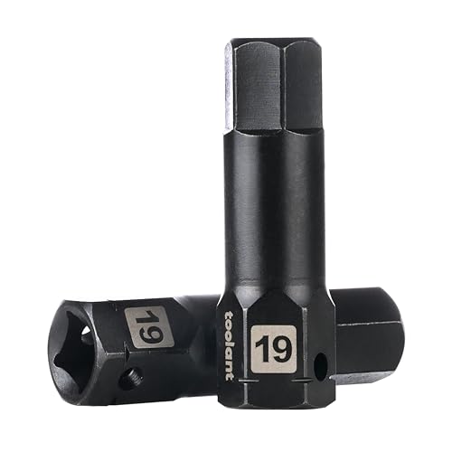 Image of toolant 1 /2 inch drive 19mm impact hex bit socket set 2PCS, Hex Drive, S2 Steel Air Drive Allen Socket set,Impact Grade,Anti-Roll Design