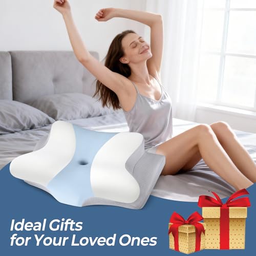 Image of Cervical Neck Pillow for Pain Relief - Ergonomic Pillow Side Sleeper Pillow for Sleeping, Orthopedic Memory Foam Pillow for Neck Support, Contour Cervical Pillow Bed Pillow for Back Stomach Sleepers