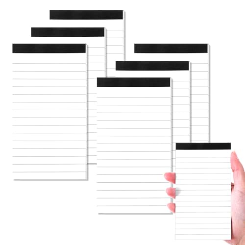 LXUEJIE Notizblock Klein, 6 Stück A7 Notizbuch Mini Notizblöcke Taschen Notizblock Klein Notizzettel Block Liniert Schreibblock für Arbeit Studie Büro Schule Haushalt(30 Blatt Pro Block