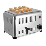 Stainless Steel Toaster 4 slice Commercial Toaster 4 Slot Bread Baking Machine 1.1in Wide Slot with 1-5 Minute Timing for Restaurant and Home Kitchen (1650W 110V)