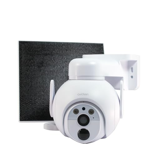 Avidsen HomeCam Battery 2.5K PTZ Caméra Extérieure sans Fil Solaire,WiFi, Vision 2.5K, Caméra Motorisée, Compatible Google et Alexa, Garantie 3 Ans