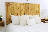 Barn Walls, Golden Oak Stain, Rustic Design, Solid Wood Headboard, Floating Panels, Wall Mount,...