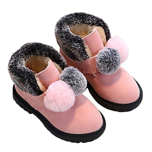 IWIHMIV Girl Snow Boots Toddler Winter Boots Girls Short Boots Girls Kids Snow Boots Warm Slip On Outdoor Winter Comfy Shoes2