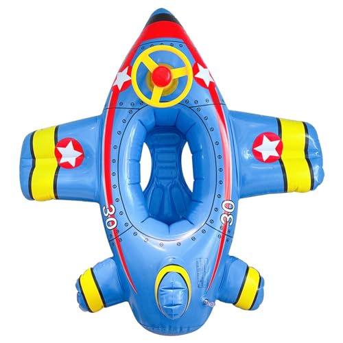 Flota de piscina para bebés, flotadores inflables de PVC para niños pequeños, avión flotante para natación para bebés con volante, flotador infantil divertido para niños 1-5 baby piscina flotante