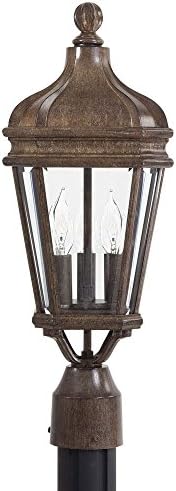 Harrison Outdoor Post Mount Lantern in Vintage Rust