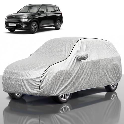 Image of Kayme Compatible with Silver Carens Car Cover Waterproof Car Body Cover for All Weather Proof & Full Bottom Elastic, Triple Stitching with 100% Nail Proof Cover