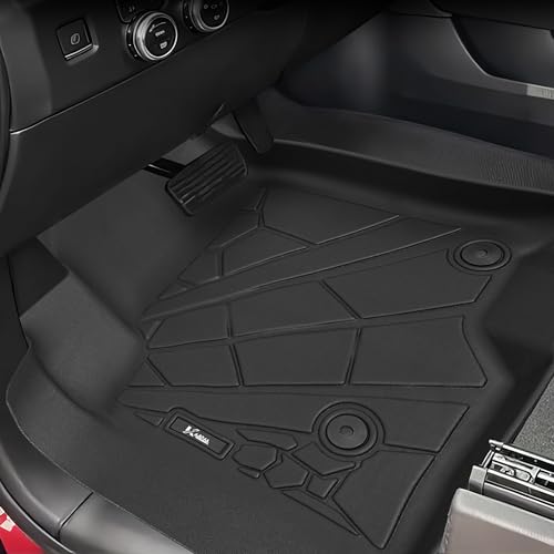 KARPAL Floor Mats Fit for 2019-2024 2025 Chevrolet Silverado 1500/GMC Sierra 1500, 2020-2025 Chevy Silverado/GMC Sierra 2500HD/3500HD Crew Cab, TPE All Weather Floor Liner Car Mats, Front & 2nd Row