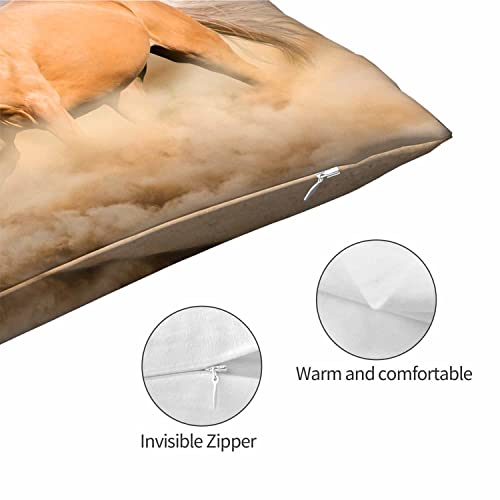 Mugod Home Decor Pillow Cases Running Horse Black Brown,Standard Throw Cushion Cover For Bed Couch Sofa Office Decor 20X30 Inches #TOP4