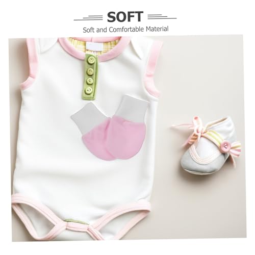 4 Pairs Newborn Baby Mittens Cotton Wrist Gloves No Scratch Infant Toddler Unisex Newborn Mittens for 0-6 Months Boys Girls3