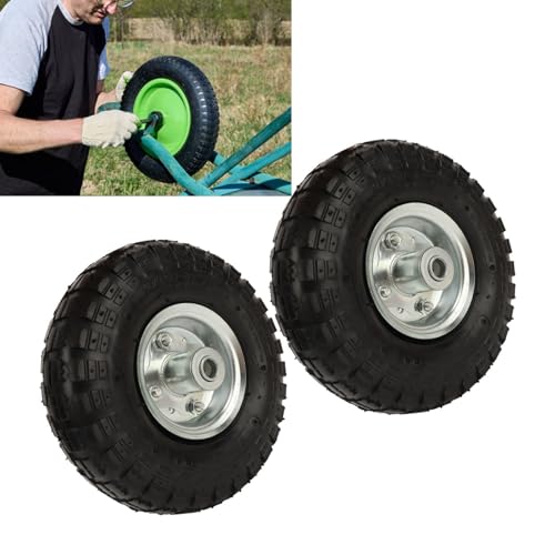 Roda de Substituição Resistente de Pneu de Borracha Durável de 2 Peças de 10 Polegadas Com Válvula R