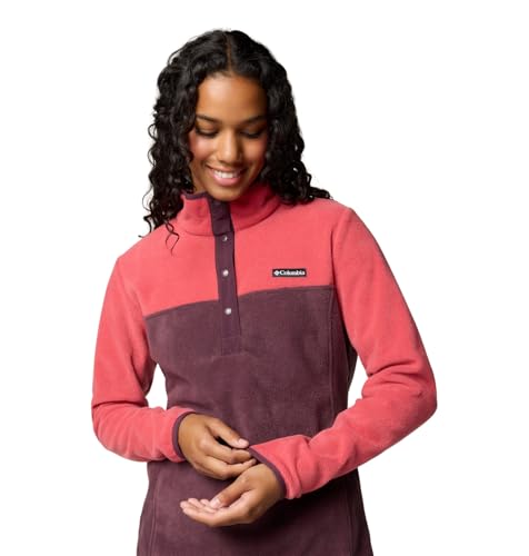 Image of Columbia Womens Benton Springs Half Snap II Pull Over Fleece Jacket, Dark Stone /Canoe /Vintage Blue, 3X