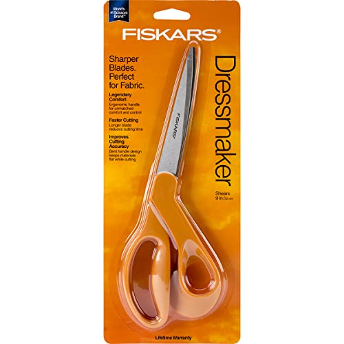 Fiskars Bent Scissors Right Handed 9" Plastic Orange #TOP26