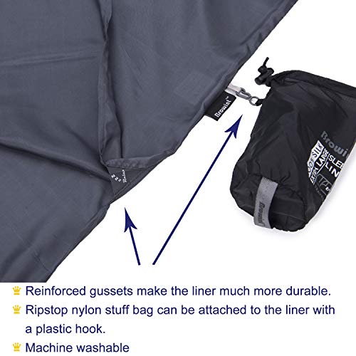 Browint Silk Sleeping Bag Liner, 100% Mulberry Silk Sleep Sheet, Sack, Extra Wide 87"x43" & 87“x34”, Lightweight Travel Sheet for Hotel, Envelop Rectangular 73“x34”, Hooded Mummy 87“x34”