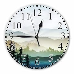 KEEPSUPER Nature Landscape Wall Clock Mountain and Lake Natures Hills, Tree in Rivers Clock 10 Inch photo KEEPSUPER Nature Landscape Wall Clock Mountain and Lake Natures Hills, Tree in Rivers Clock 10 Inch