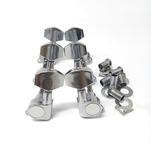 Pioli Accordage pour Cordes Guitare, 3R 3L Pelle Guitare Boutons Mécaniques Accordeur avec Manchons et Vis, pour Guitare Électrique ou Acoustique (Argent) - Les Beatles, Paul McCartney, John Lennon, RIngo Starr, George Harrison Pioli Accordage pour Cordes Guitare, 3R 3L Pelle Guitare Boutons Mécaniques Accordeur avec Manchons et Vis, pour Guitare Électrique ou Acoustique (Argent)