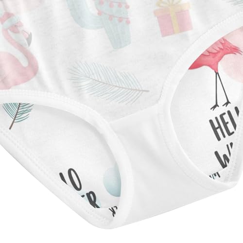 Kids Underwear, Flamingos Winter Hats Toddler Briefs, Cotton Underwear for Girls, 2T–8 Years4