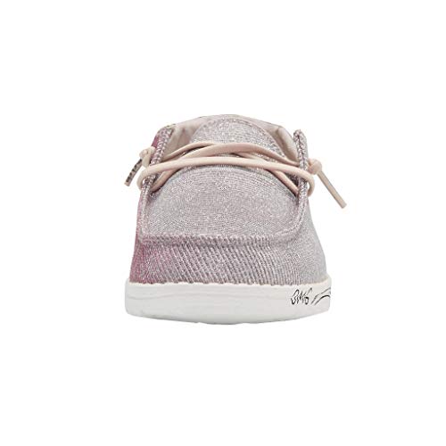 Image of HEYDUDE Girl's Wendy Youth Disco Pink Size 10 | Girl's Shoes | Girl's Lace Up Loafers | Comfortable & Light-Weight