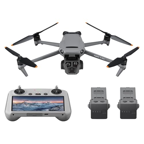 DJI Mavic 3 Pro Fly More Combo with DJI RC, Flagship Triple-Camera Drone with 4/3 CMOS Hasselblad Camera, 15km Video Transmission, 3 Batteries, Charging Hub, FAA Remote ID Compliant