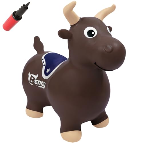 Image of WALIKI Bouncy Horse Hopper | Benny Jumping Bull Inflatable Hopping Pony for Toddlers | Baby Birthday Gift 18 Month 2 3 4 Year Old Kid