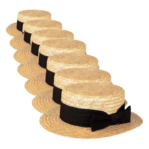 Boland 90994 – Chapeau de paille Condoliero Venise Pilote de gondole Coiffe Déguisement Carnaval Fête à thème