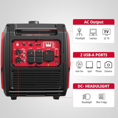 Image of PowerSmart 4800-Watt Portable Inverter Generator with Electric Start, CO Protect, Quiet, 30 amp for RV-Ready