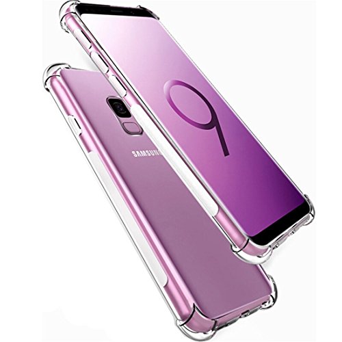 USTIYA Case for Samsung Galaxy S9 G960 Clear TPU Four Corners Protective Cover Transparent Soft